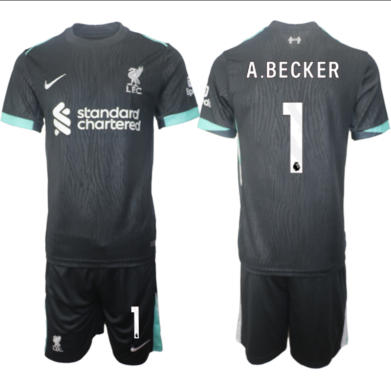 Men 2024-2025 Club Liverpool away Black #1 Soccer Jersey->->Soccer Club Jersey